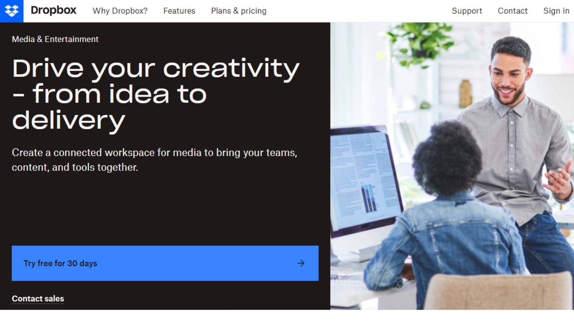 saas landing page examples dropbox